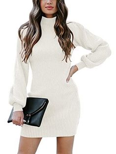 white sweater dress - bridal outfits - your pre-wedding warddrobe Fall Turtleneck, Sweater Bodycon, Women Turtleneck, Sweater Dress Casual, Bodycon Sweater, Bodycon Sweater Dress, Mini Sweater, Slim Fit Sweater, Slim Sweater