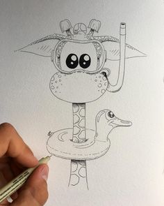 a drawing of a bird with an eyeball on it's head and neck