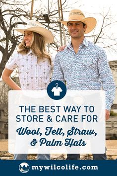 Proper storage and care will keep hats looking great for years, whether made of wool, felt, straw, or palm. Learn how to store and care for your hats so they maintain their shape and style in our blog. Wool Felt, Looks Great, Straw, Felt, Wool, Hats