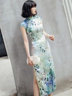 Long Qipao, Asian Traditional Fashion, Vietnam Dress, Vietnamese Dress