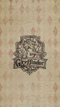 the crest of a hogwart's house is shown on an old - fashioned wallpaper