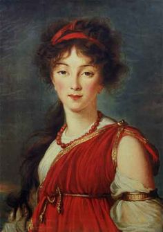 a painting of a woman wearing a red dress