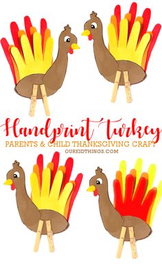 Handprint Turkey Craft Handprint Ideas, Handprint Turkey, Turkey Handprint Craft, Bee Crafts For Kids, Space Crafts For Kids, Turkey Handprint, Farm Animal Crafts, Paper Plate Crafts For Kids