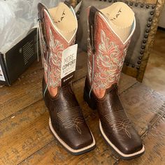 Never Worn. Ariat Shoes, Brown Orange, Western Boots, Shoes Heels Boots, Shoes Women Heels, Heeled Boots, Shoes Heels, Size 7, Women Shoes