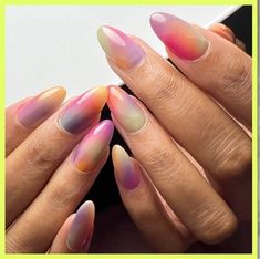 Nails 2024 Aesthetic Lura Sisile Bright Summer Nails Designs, Unghie Sfumate, Pastel Nails Designs, Water Color Nails, Milky Nails, Airbrush Nails, Summer Toe Nails, Cute Summer Nails, Easter Nails