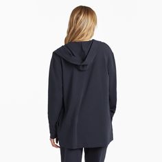 Grab and go anywhere in this versatile cardigan that brings the lived-in softness of our stretchy Crusher-FLEX to a premium super-soft piece that's perfect for wearing out—or wearing around the house. And with a flattering hip-length edge and dropped shoulders, you'll look sharp whether you're in jeans or joggers. 92% USA Grown Cotton / 8% Spandex Crusher-Flex Jersey 7.08 oz. Mid-weight cotton/spandex jersey, garment washed for softness. Relaxed open-front non-closure hooded cardigan - roomy eno Cozy Navy Tops For Fall, Solid Color Cardigan With Ribbed Cuffs For Loungewear, Solid Crew Neck Outerwear For Athleisure, Navy Tops For Everyday Fall Wear, Casual Navy Outerwear For Loungewear, Blue Crew Neck Outerwear For Loungewear, Versatile Outerwear With Ribbed Cuffs For Loungewear, Sporty Long Sleeve Loungewear Cardigan, Solid Athleisure Sweater For Layering