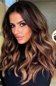 Curly Hair Color Ideas, Curly Hair Color, Balayage Hair Caramel, Brunette Hair With Highlights, Fall Hair Cuts, Dark Hair With Highlights, Colored Curly Hair, Caramel Hair