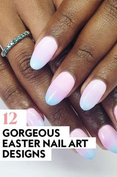 Pastel Ombre Nails, Pastel Easter Nails, Nails For Easter, Easter Nails Ideas, Easter Manicure, Easter Nails Design, Cute Easter Nails, Pastel Tips, Daisy Acrylic Nails