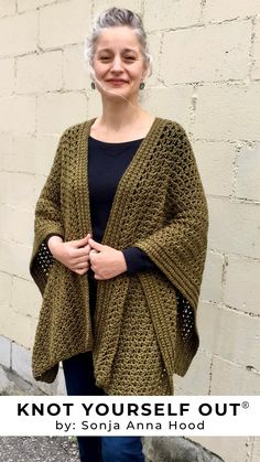 The Ruana That's Getting ALL the Looks 👀 Whether it's Crossed ✖️ Draped 💫 or Open 🌟 Grab this fan-favorite pattern & get ready for the compliments! 🧶 #knotyourselfout #crochet #ganchillo #etsy #ravelry #crochetdesigner #crochetpattern Poncho Ideas, Poncho Au Crochet, شال كروشيه, Half Double Crochet Stitch