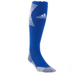 Soccer Team Speed Sock Blue Medium Bin C Comfortable Blue Sports Socks, Sporty Blue Knee-high Socks, Sporty Knee-high Blue Socks, Blue Winter Sports Socks, Sporty Blue Socks For Winter, Blue Knee-high Winter Socks, Adidas Blue, Athletic Socks, Soccer Team