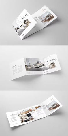 three fold brochure mockup templates for interior design