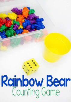 Rainbow Bear Dice Game for Preschoolers 11 Game For Preschoolers, Preschool Math Games, Math Activities For Kids, Counting Games, Prek Math, Small Group Activities, Math Counting, Numbers Preschool, Counting Activities