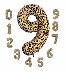 the number nine is made out of leopard print