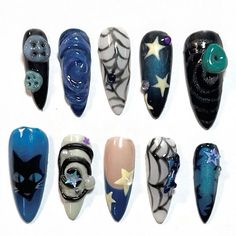 Gel Nail Inspo Halloween, Cute Swirl Nail Designs, Pretty Nails Halloween, Fruits Basket Inspired Nails, Cute Spooky Nail Designs, Aura Nails With Gel Polish, Halloween Art Nails, Ghost The Band Nails, Dark Purple Nails Halloween