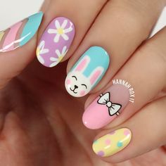 83 Cute & Easy Easter Nail Art Ideas to Try this Spring - Bliss Degree Easter Nails Easy, Easter Nail Art Designs, 2022 Nails, Pastel Nails Designs, Easter Nail, Chevron Nails, Bunny Nails, Easter Nail Designs, Nail Vinyls