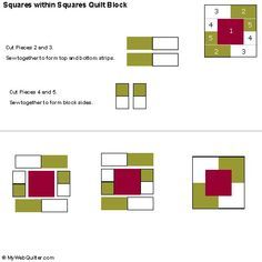 four squares are shown with different colors and sizes