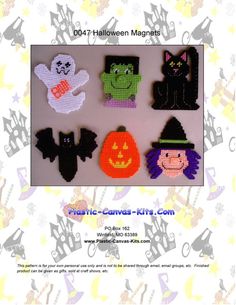 halloween magnets with different designs on them