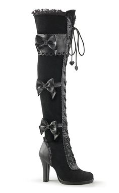 GLAM-300 Black Thigh High Boots-Demonia-Tragic Beautiful Steampunk Boots, Demonia Boots, Victorian Boots, Black Thigh High Boots, Thigh High Heels, Goth Boots, Gothic Boots, Demonia Shoes, Dr Shoes