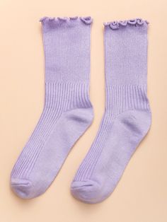 Purple Socks Aesthetic, Purple Long Socks, Pink Ruffle Socks, Purple Fuzzy Socks, Purple Fitted Knee-high Socks, Mean Girls Costume, Frill Socks, Socks Aesthetic