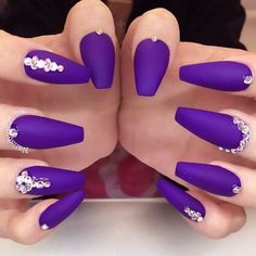 Pimped Out Plum Bella Nails, Ballerina Nails, Bling Nails, Dope Nails, Nail Shapes