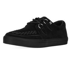 Normal is boring! Get ready to hit the stage or the streets in these vulcanized sneakers that reimagines our former creeper sneaker silhouette with bold & modern twists. Features one of our crowd-pleasing upper styles of black cow suede with classic D-rings & iconic interlace detailing along the front. The VLK collection features a more streamlined and sleeker look compared to our past creeper sneaker designs. In addition to its' updated form, the vulcanized sneakers have removable insoles with Sneaker Silhouette, Vulcanized Sneakers, Normal Is Boring, Fantastic Shoes, Vegan Boots, Black Cow, Most Comfortable Shoes, Platform Slippers, Vegan Shoes