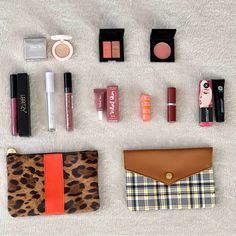 Luxurious Makeup Selection With Beautiful Colors. The Set Includes 12 Items Altogether, 10 Makeup Products (A Mixture Of Full-And Sample-Size Items) And 2 Makeup Bags. Shania B. Miami Eyeshadow Duo In B. Free, Sample Size Ciat London Glow-To Highlighter, Sample Size Mischo Beauty Single Blush In Madam, Sample Size Laritzy Cosmetics Lip Gloss In Curve, Full Size Ulta Beauty Shiny Sheer Lip Gloss In Starry Sky, Full Size Clinique Pop Lip Color In Mocha Pop, Full Size Illuminati Liquid Lipstick In Mini Makeup Products, Girly Essentials, Luxurious Makeup, Mac Pigment, Velvet Skin, Clinique Pop, Long Lasting Eyeliner, Makeup Samples, Concealer Shades