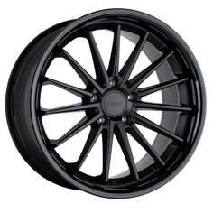 a black wheel on a white background with no other wheels to describe the spokes