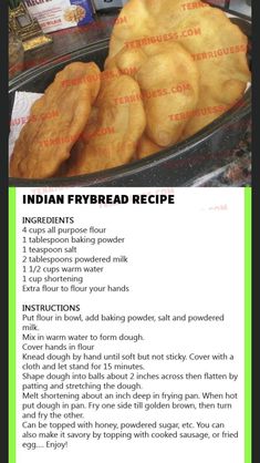 Indian Fried Bread Recipe, Indian Fry Bread, At Home Cooking, Seasoning Blends, Breads & Buns, Fry Bread, Types Of Bread, Old Fashioned Recipes, Bread Recipes Homemade