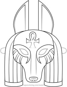 an egyptian mask is shown in the shape of a cow's head with horns