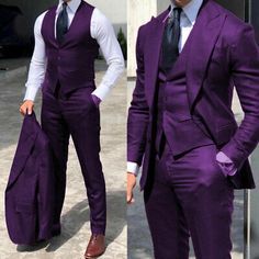 Purple Mens Suit, Purple Suits For Men, Purple Wedding Suit, Aladdin Wedding, Groom's Suit, Red Tuxedo, Purple Suit, Men's Business Suits, Business Jacket