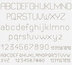 the font and numbers are made up of small squares, which can be used to make letters