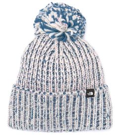 From The North Face&#x2C; this beanie features:A super-cozy and cute look for winter.Blended yarn for added textureTextured cable detailingMulti-color pom-pomCuffed detailingLogo clip labelOne size Recycled polyester Spot clean Imported. Ski Aesthetic, North Face Brand, Cold Weather Hats, Chunky Beanie, Cute Beanies, North Face Girls, Cuff Detail, Winter Beanie, Performance Outfit