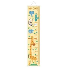 a growth chart with animals and giraffes on it