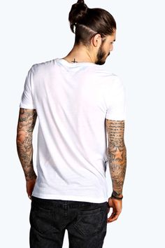 Tonal Geometric Print T Shirt alternative image Mens Long Hair Undercut, Boys Haircuts Long Hair, Man Bun Haircut, Curly Hair Fade, Tapered Hair, Short Hair Bun