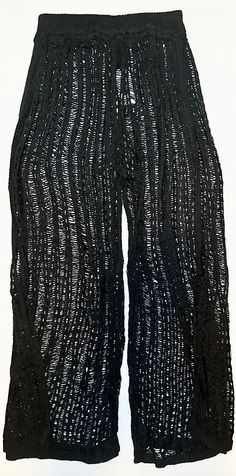 These soft netted wide leg cover up pants have a side slit on each side of the pant leg. Flows with the wind, light weight, and stylish for any luxury vacation. A must have on the next sail out on the yacht! Cover Up Pants, Luxury Vacation, Black Media, The Wind, Jumpsuit Dress, Black Pants, Jumpsuit Romper, Must Haves, Cover Up