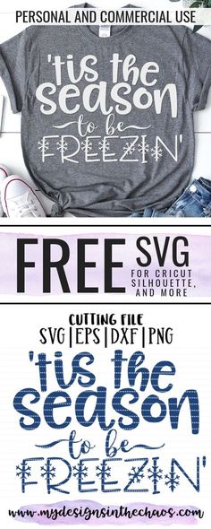 two t - shirts with the words free svg cut files for silhouette, cricut and more