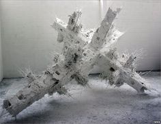 an artistic piece of art that looks like it has been made out of ice and snow