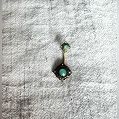 Gold And Turquoise Square Belly Ring Purchased From Body Candy. In Excellent Condition; Never Worn. Boho Belly Button Ring, Body Candy Jewelry, Fall Rings, Candy Jewelry, Belly Piercing, Belly Button Ring, Button Ring, Belly Ring, Ring Color