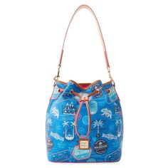 Allover print featuring Disney Vacation Club labels
Screen art on coated cotton
Stitched leather finishings with pink edging 
Drawstring closure Disney Dooney And Bourke, Dooney And Bourke Disney, Disney Dooney, Disney Inspired Fashion, Disney Bags, Disney Vacation Club, Disney Handbags, Mickey And Minnie Mouse, Vacation Club