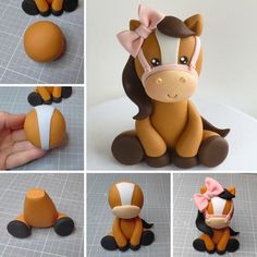 there are many different pictures of the toy horse