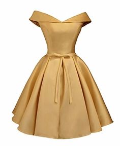 PRICES MAY VARY. Drawstring closure Prom Dresses Gold, Prom Dress With Pockets, Pretty Homecoming Dresses, Off Shoulder Bridesmaid, Off Shoulder Bridesmaid Dress, Knee Length Bridesmaid Dresses, Short Cocktail Dresses, School Dance Dresses, Dresses Gold