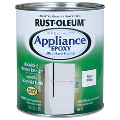 a can of rustoleum is shown with the words appliance epoxy