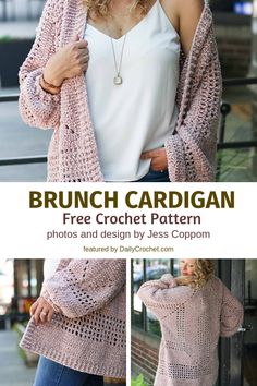 the brunch cardigan is an easy crochet pattern