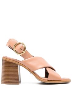 nude pink calf leather smooth grain logo-engraved buckle logo at the sole open toe buckle-fastening slingback strap branded leather insole high stacked heel leather outsole segmented rubber sole Chloe Sandals, Latest Sandal, Flip Flop, Brown Leather Sandals, Crossbody Tote Bag, Buckle Sandals, See By Chloe, Crossbody Tote, Slingback Sandal