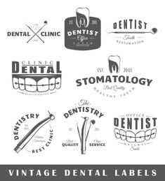 Vintage Dentist, Teeth Logo