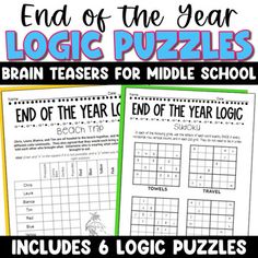 the end of the year puzzles for middle school students