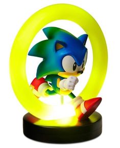 sonic the hedgehog figurine is lit up and ready for action