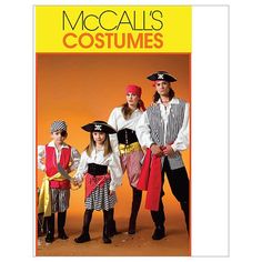 three children dressed in pirate costumes standing next to each other