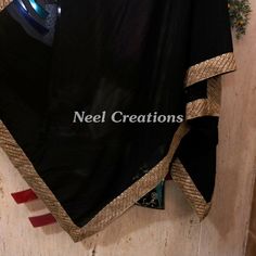 More dupatta here in our collection https://www.etsy.com/shop/neelcreations/?section_id=15880219 Beautiful border for plain black georgette dupatta. It can be made in other colors too Dress chunni for Indian occasion wear for festival. This has perfect bling for you to look classy and ethnic at same time. Pair this up with lehenga. *We can make it in other colors Please read shipping policies for estimated arrival date. NOTE : There might be slight color variation due to different colour setting Elegant Black Dupatta With Gota Work, Black Sheer Dupatta For Celebrations, Black Dupatta With Mirror Work For Celebration, Party Dupatta With Embroidered Border In Georgette, Anarkali Style Party Dupatta With Embroidered Border, Georgette Dupatta With Embroidered Border For Celebration, Festive Georgette Dupatta Shawl, Party Dupatta With Embroidered Border In Traditional Drape, Celebration Georgette Dupatta With Embroidered Border