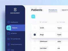 the patient dashboard is displayed on an app